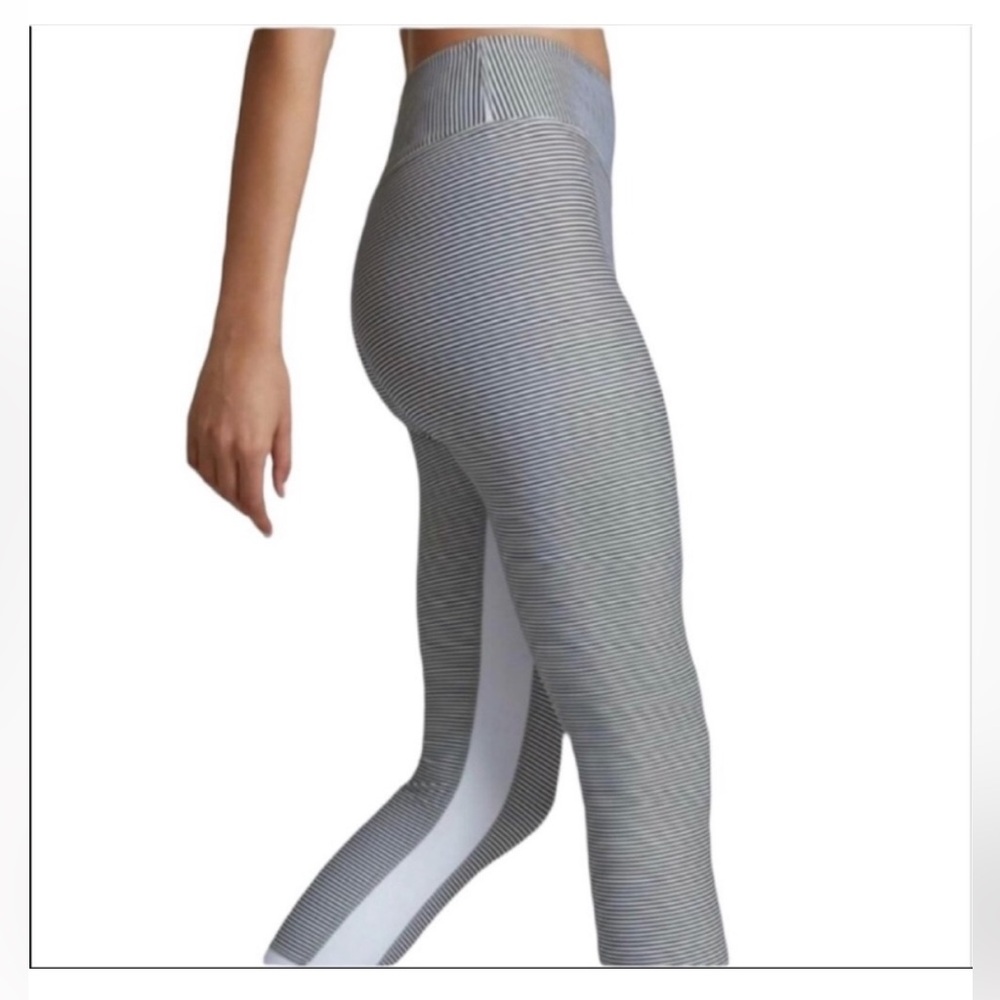 ALLFENIX Anthropologie brand activewear lounge wear striped legging XS white